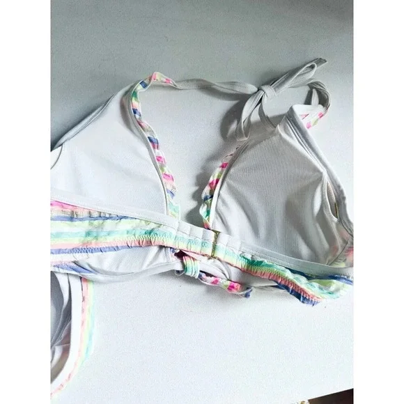 Victorias Secret Striped Seersucker 2 Piece Bikini Set  L/34D - Picture 6 of 9
